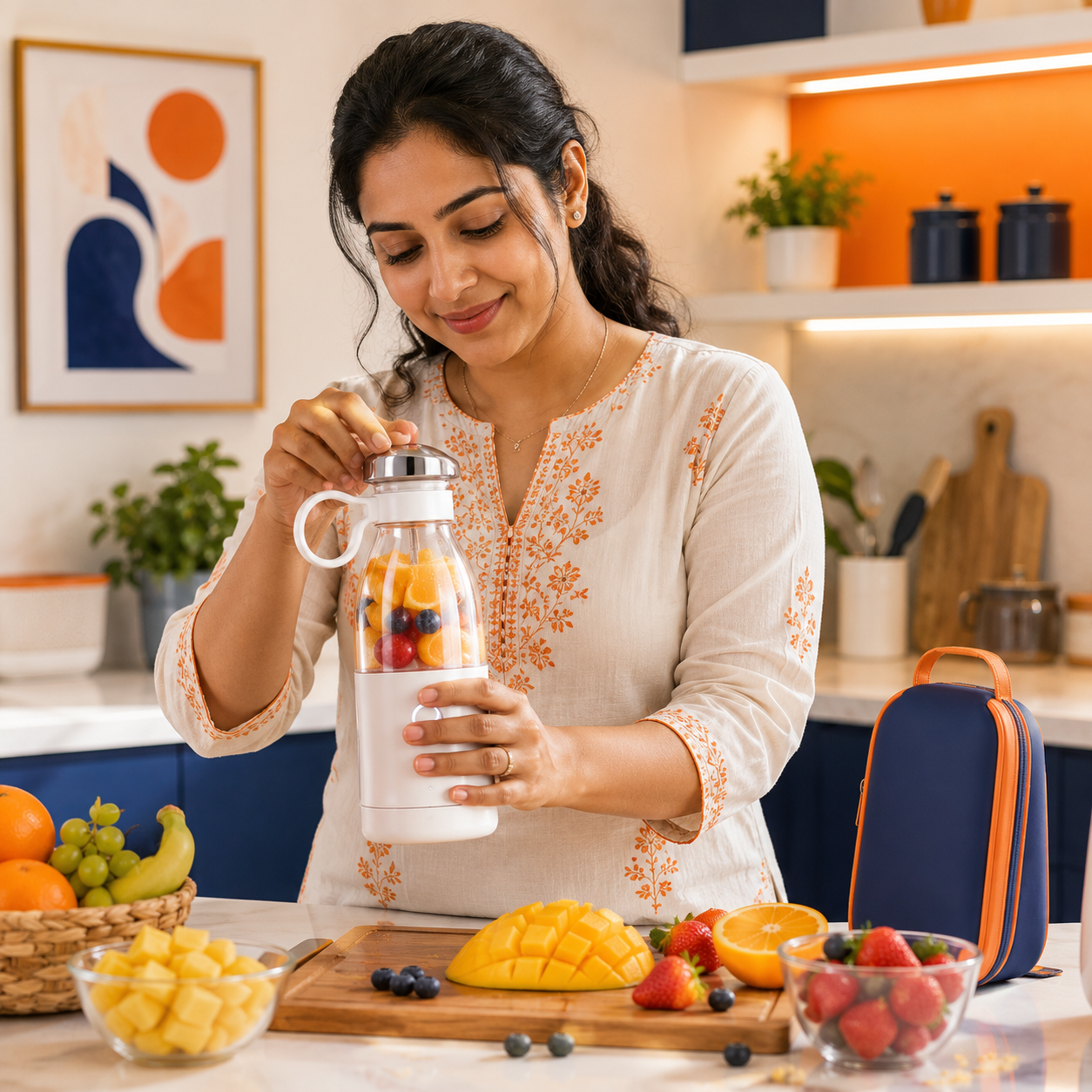 Electric Portable Mini Fruit Juicer Bottle | USB Rechargeable Personal Blender