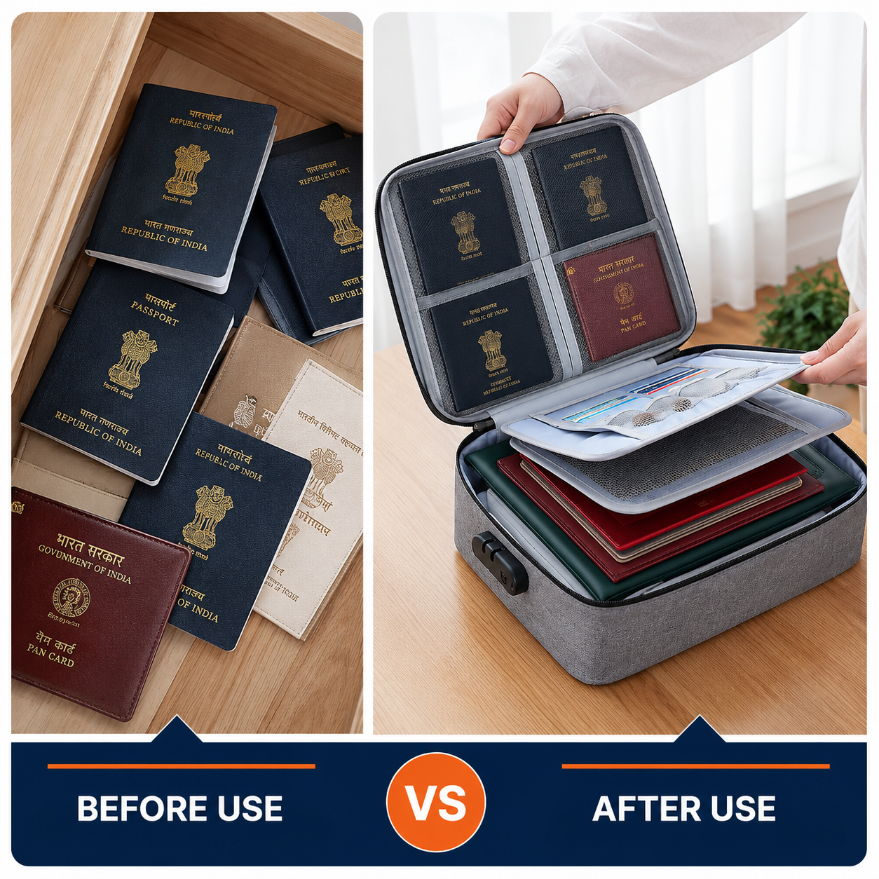 Waterproof Document Storage Bag | Travel Organizer Case