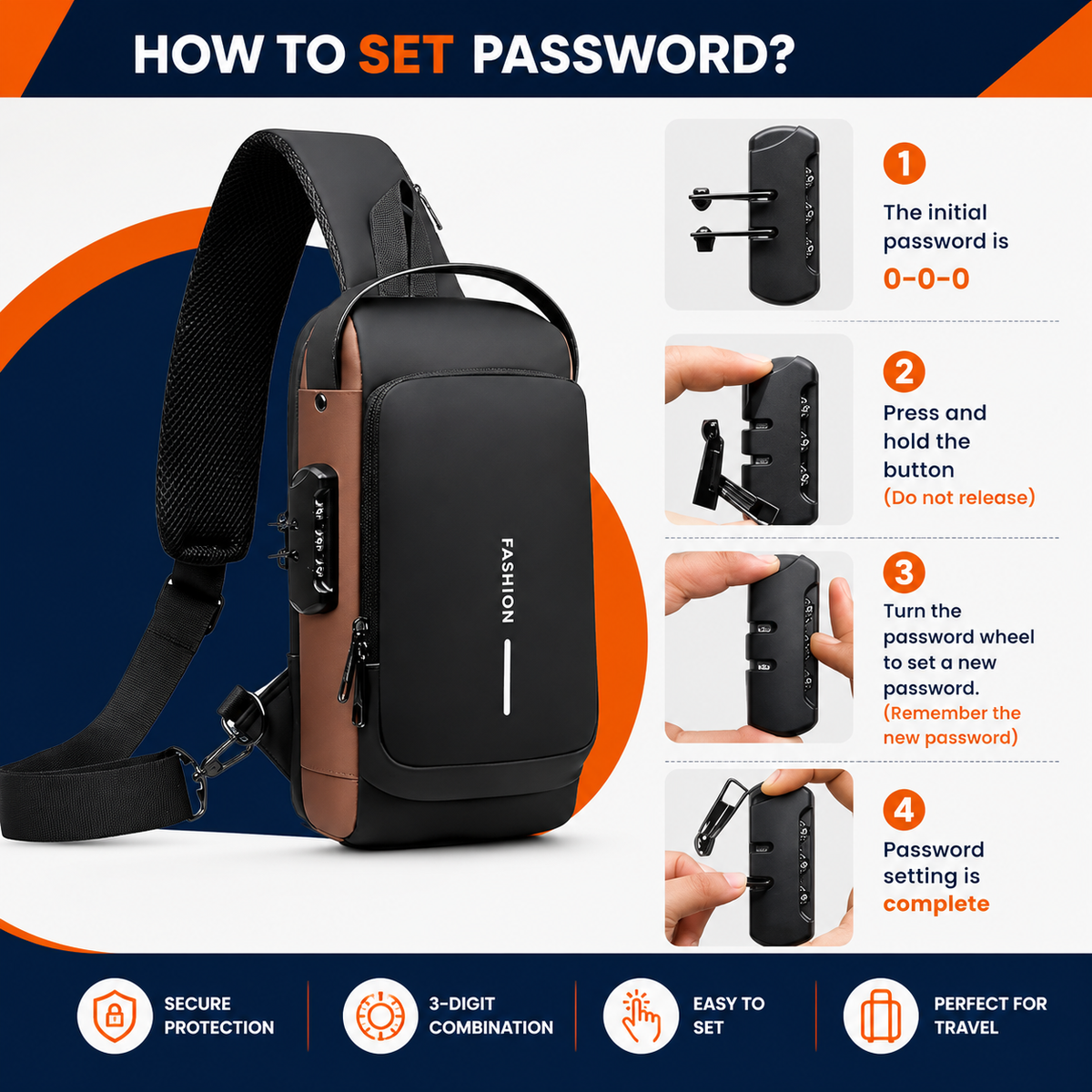 Anti-Theft Chest Sling Backpack | USB Charging Travel Bag