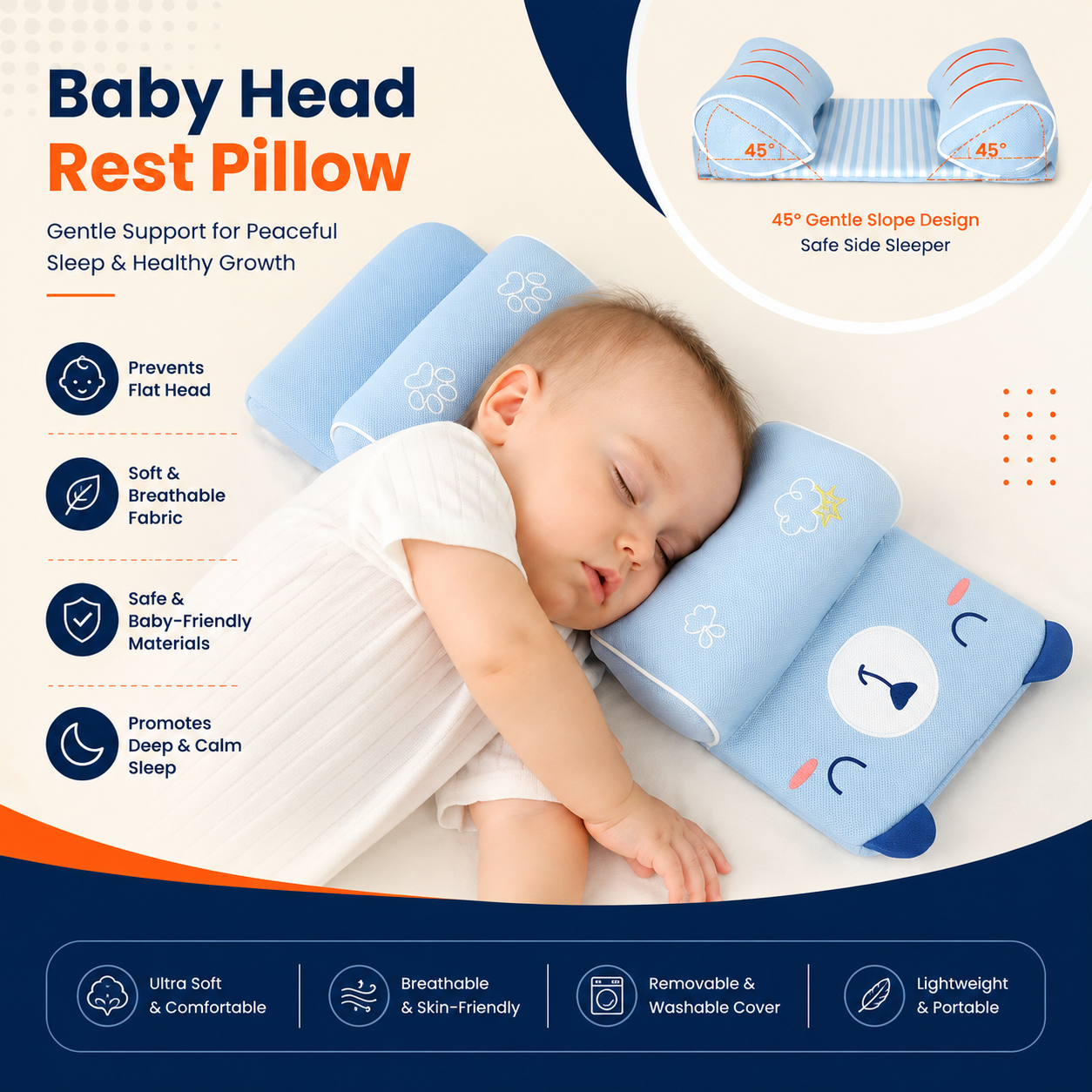 Baby Head Rest Pillow – Gentle Support for Peaceful Sleep